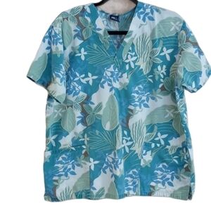 Medgear floral scrub top size medium